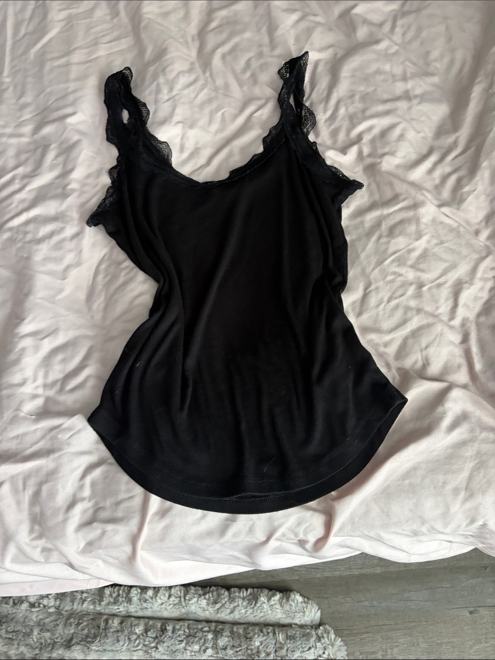Women's Black Lace-Trim Camisole Tank